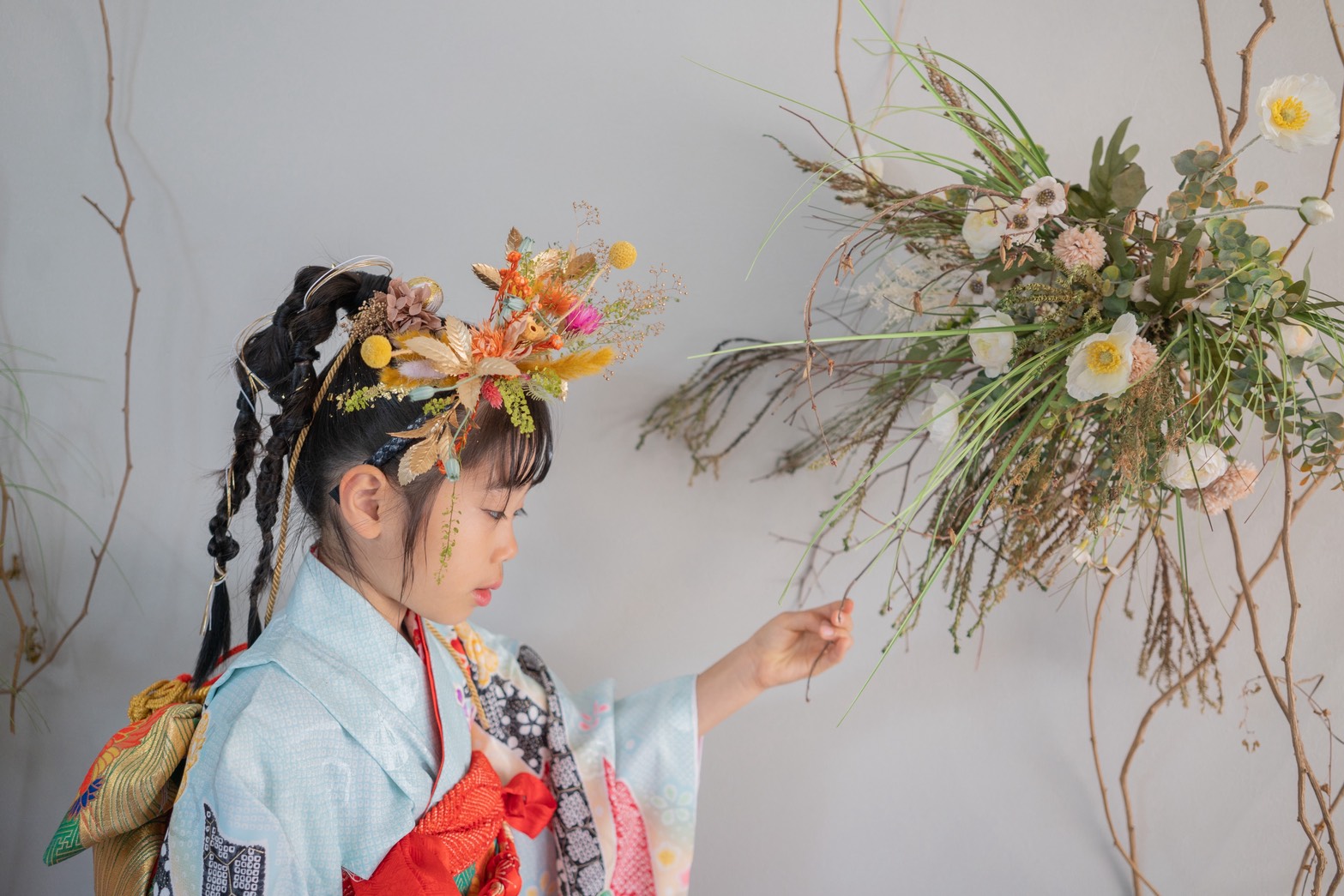 【３０００円分のランチ券プレゼント】irophotoが写す、花と歴史の物語。HIORICOYAとgentenで叶える「七五三後撮り撮影会」サンプル